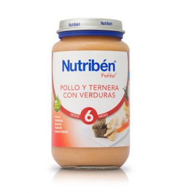 Nutrib&eacute;n potitos pollo y ternera con verduras, 250g, desde 6 meses