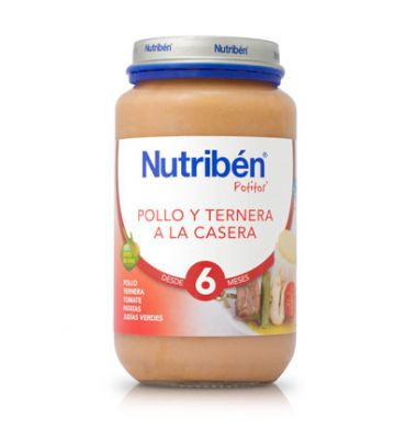 Nutrib&eacute;n potitos, pollo y ternera a la casera, 250g, desde 6 meses