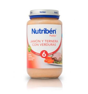 NUtrib&eacute;n potitos jam&oacute;n y ternera con verduras, desde 6 meses 250g